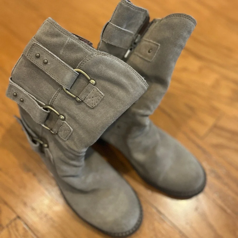 Clarks Orinocco Kick Suede Moto Steamfunk Grunge Whimsgoth Boot SZ 6.5